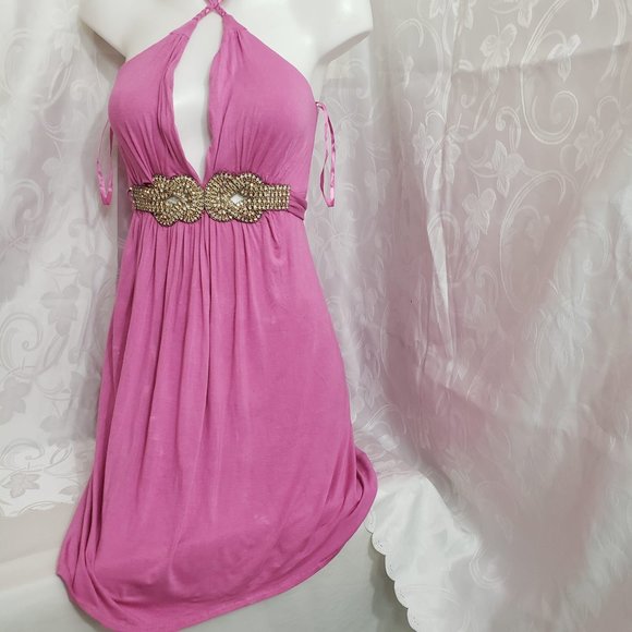 Kopa Women's Pink Cotton Blend Sleeveless Fit & Flare Midi Dress Size Small - Picture 10 of 13